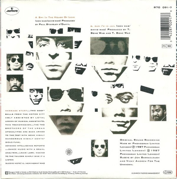 Cover zu Was (Not Was) - Spy In The House Of Love | 1988 | Vinyl | Electronic, Funk / Soul | Europe Schallplatten Ankauf