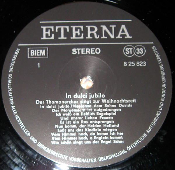 Cover zu Thomanerchor, Hannes Kästner, Erhard Mauersberger - In Dulci Jubilo (Der Thomanerchor Singt Zur Weihnachtszeit) | 1969 | Vinyl | Classical | German Democratic Republic (GDR) Schallplatten Ankauf