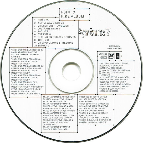 Cover zu System 7 - Point 3 - Fire Album | 1994 | Vinyl | Electronic | Germany Schallplatten Ankauf