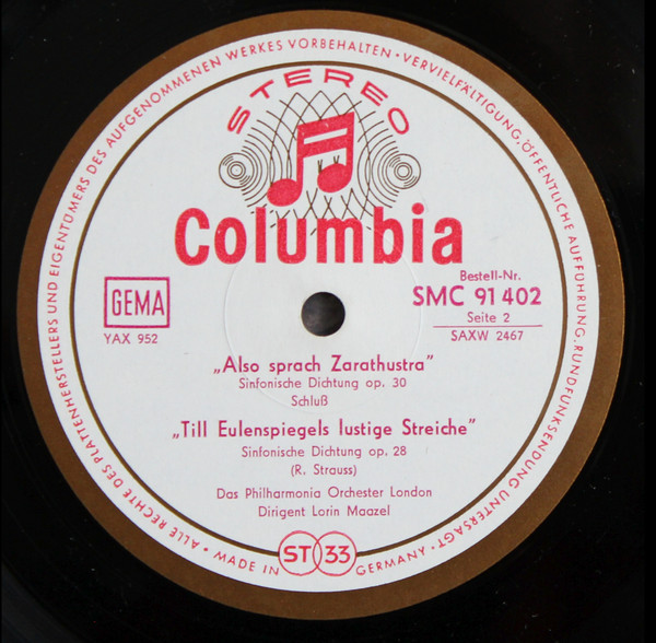 Cover zu Richard Strauss, Lorin Maazel, Philharmonia Orchestra - Also Sprach Zarathustra / Till Eulenspiegels Lustige Streiche | Vinyl | Classical | Germany Schallplatten Ankauf
