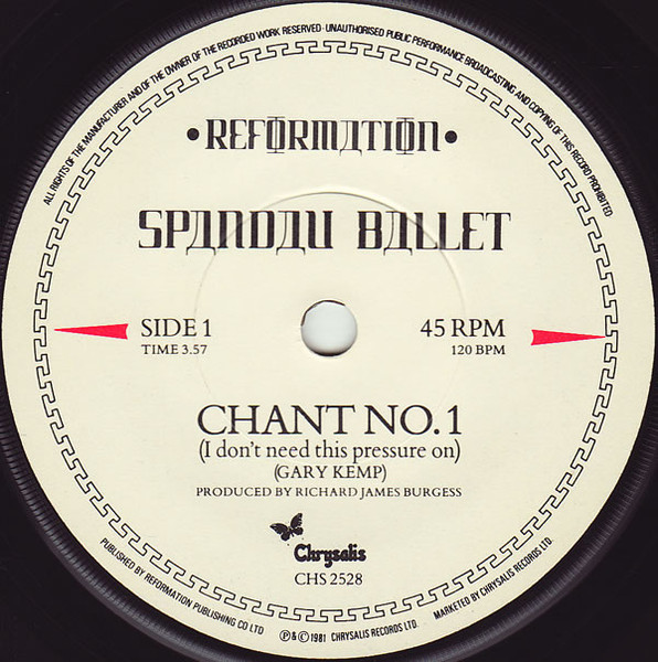 Cover zu Spandau Ballet - Chant No. 1 (I Don't Need This Pressure On) | 1981 | Vinyl | Funk / Soul, Pop | UK Schallplatten Ankauf