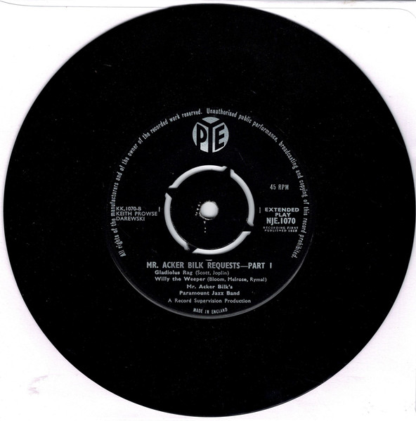 Cover zu Acker Bilk And His Paramount Jazz Band - Mr. Acker Bilk Requests - Part One | 1959 | Vinyl | Jazz | UK