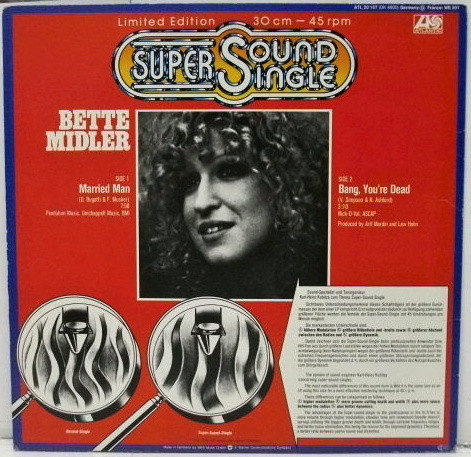 Cover zu Bette Midler - Married Man | 1979 | Vinyl | Electronic, Funk / Soul | Germany Schallplatten Ankauf