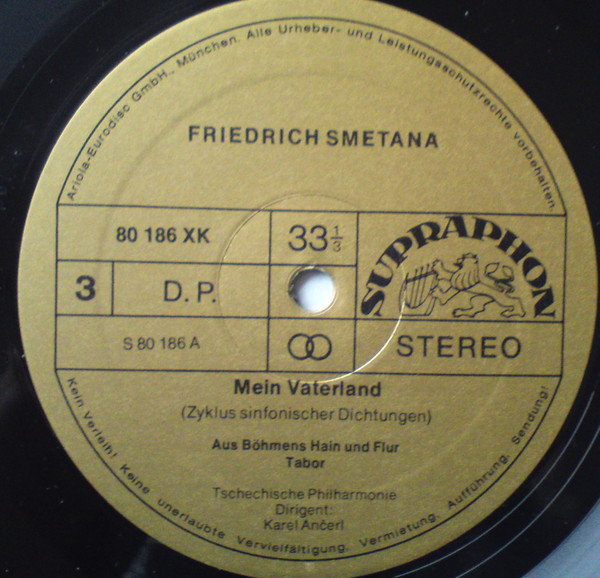 Cover zu Bedřich Smetana - The Czech Philharmonic Orchestra - Karel Ančerl - Mein Vaterland (Ein Zyklus Sinfonischer Dichtungen) | Vinyl | Classical | Germany
