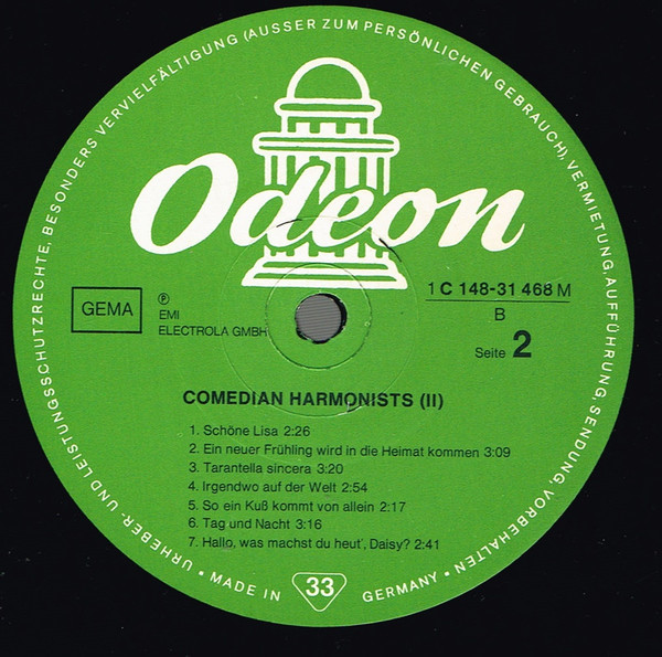 Cover zu Comedian Harmonists - Comedian Harmonists Folge 2 | 1975 | Vinyl | Pop | Germany