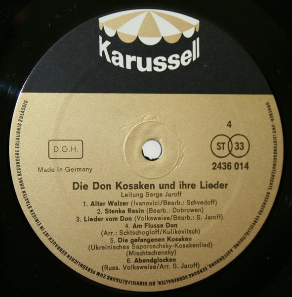 Cover zu Don Kosaken Chor Serge Jaroff - Die Don Kosaken Und Ihre Lieder | Vinyl | Brass & Military, Folk, World, & Country | Germany