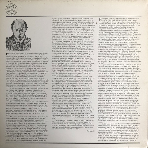 Cover zu Arnold Schoenberg, Pierre Boulez, Pinchas Zukerman, Lynn Harrell, Michel Debost, Antony Pay, Daniel Barenboim, Yvonne Minton - Pierrot Lunaire | 1978 | Vinyl | Classical | Europe Schallplatten Ankauf