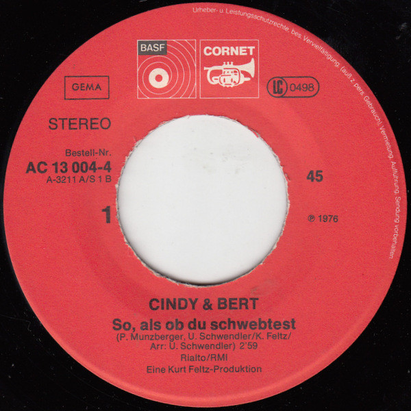 Cover zu Cindy & Bert - So, Als Ob Du Schwebtest | 1976 | Vinyl | Pop | Germany Schallplatten Ankauf