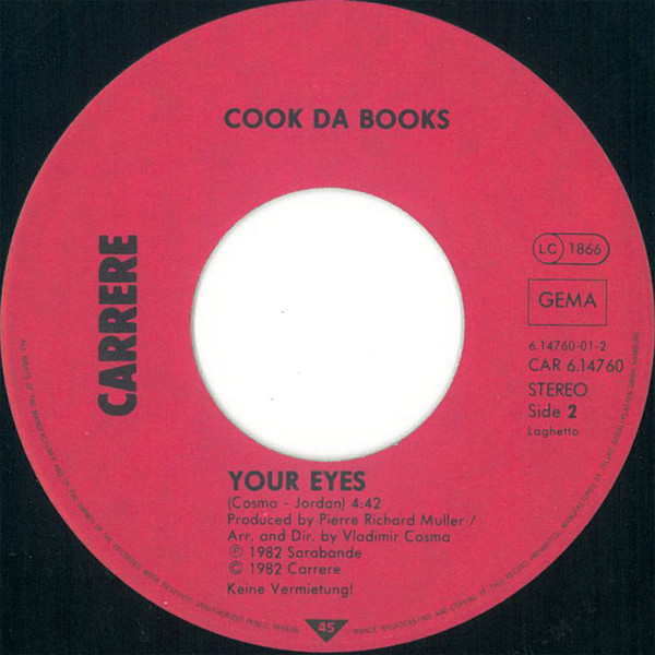 Cover zu Richard Sanderson / Cook Da Books - Reality / Your Eyes | 1986 | Vinyl | Electronic, Pop, Stage & Screen | Germany