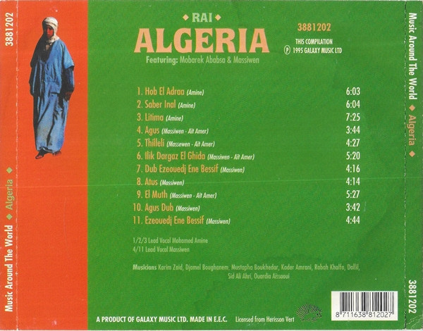 Cover zu Various - Algeria - Rai | 1995 | Vinyl | Folk, World, & Country | Europe