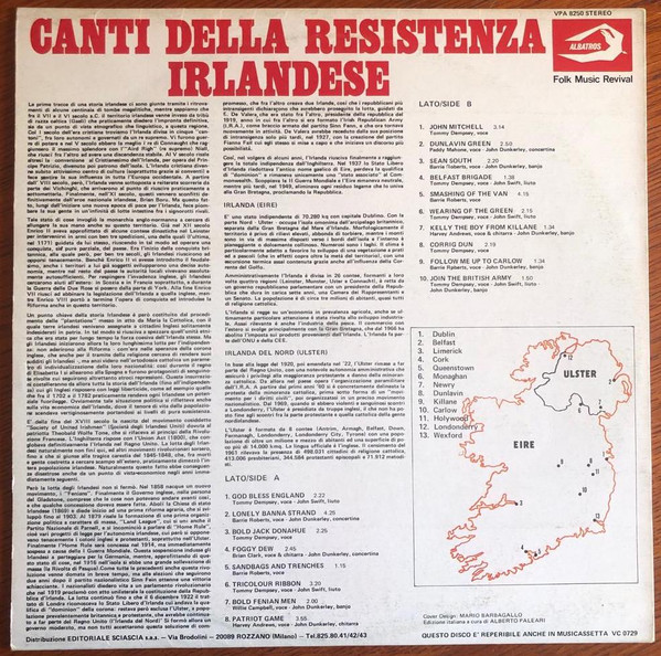 Cover zu Various - Canti Della Resistenza Irlandese - Irish Rebellion Album | 1975 | Vinyl | Folk, World, & Country | Italy