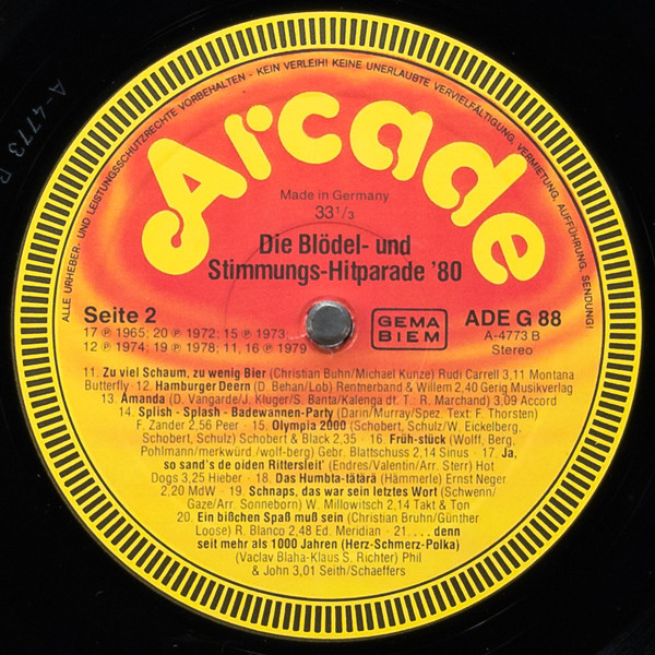 Cover zu Various - Die Blödel- Und Stimmungshitparade '80 | 1980 | Vinyl | Non-Music, Pop | Germany