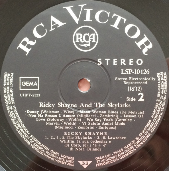 Cover zu Ricky Shayne & The Skylarks - Ricky Shayne And The Skylarks | 1966 | Vinyl | Rock, Pop | Germany Schallplatten Ankauf