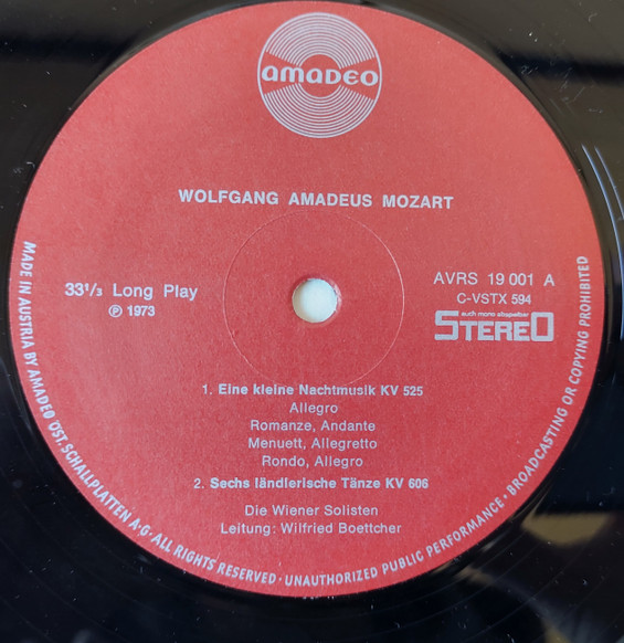 Cover zu Wolfgang Amadeus Mozart - Eine Kleine Nachtmusik | Vinyl | Classical | Germany, Austria, & Switzerland