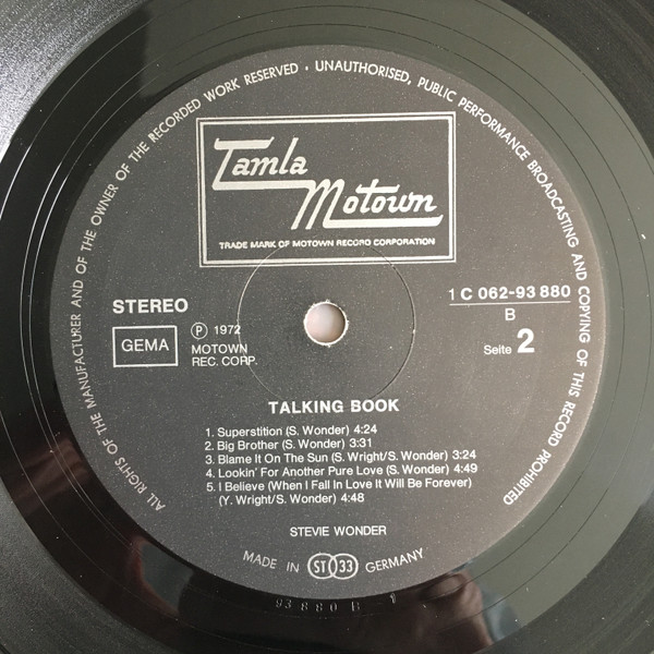 Cover zu Stevie Wonder - Talking Book | 1972 | Vinyl | Funk / Soul | Germany