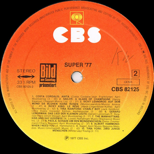 Cover zu Various - Super '77 | 1977 | Vinyl | Pop | Germany