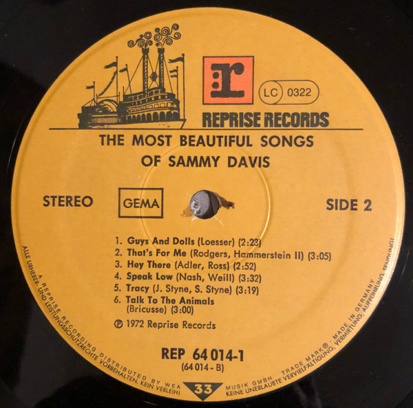 Cover zu Sammy Davis Jr. - The Most Beautiful Songs Of Sammy Davis | Vinyl | Jazz, Pop | Germany Schallplatten Ankauf