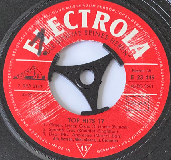 Cover zu Albert Vossen Und Sein Orchester - Top-Hits 17 | 1966 | Vinyl, 45 RPM, 7