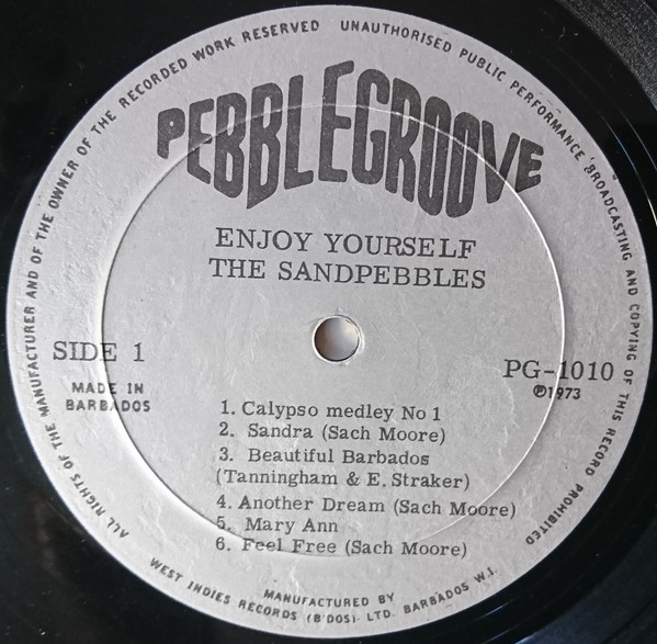 Cover zu The Sandpebbles Of Barbados - Enjoy Yourself | 1973 | Vinyl | Rock, Reggae, Folk, World, & Country | Barbados Schallplatten Ankauf
