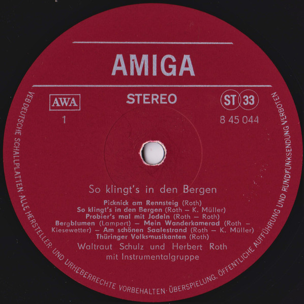 Cover zu Waltraut Schulz & Herbert Roth - So Klingt's In Den Bergen | 1968 | Vinyl | Folk, World, & Country | German Democratic Republic (GDR)