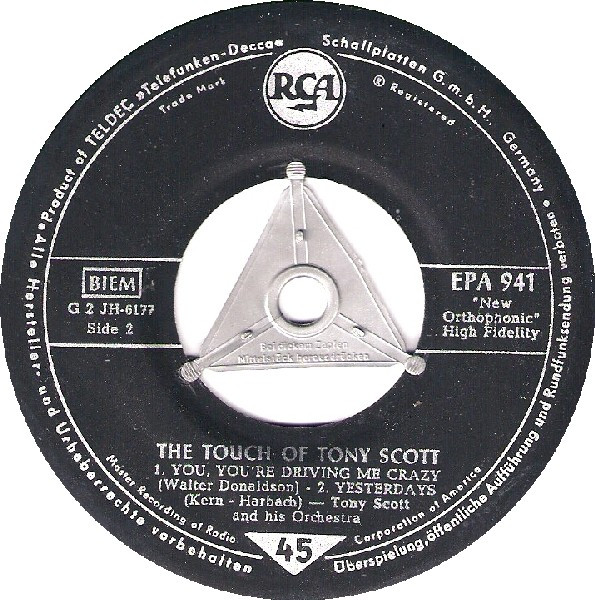 Cover zu Tony Scott And His Orchestra - The Touch Of Tony Scott | 1956 | Vinyl | Jazz | Germany Schallplatten Ankauf