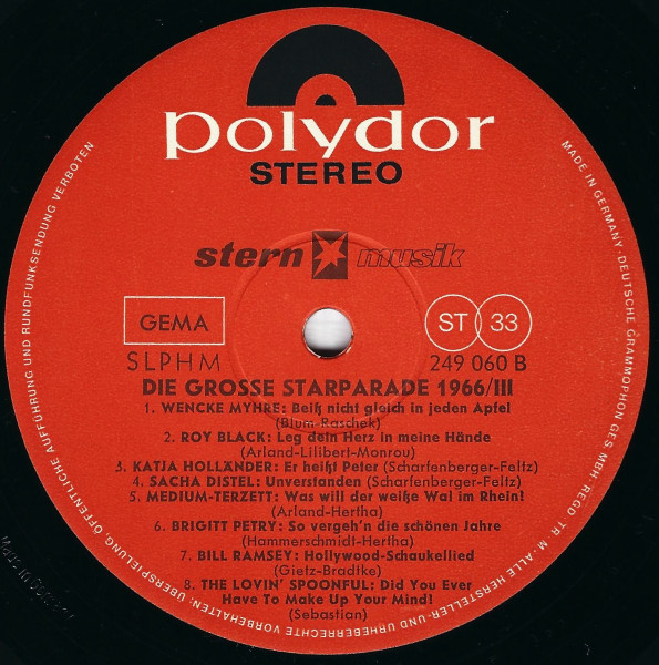 Cover zu Various - Die Grosse Starparade 1966/3 | 1966 | Vinyl | Pop | Germany Schallplatten Ankauf