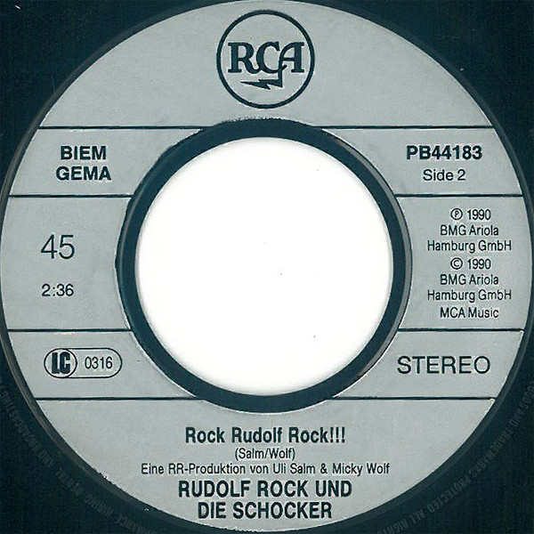 Cover zu Rudolf Rock & Die Schocker - Herzilein | 1990 | Vinyl, Stereo, 45 RPM, 7