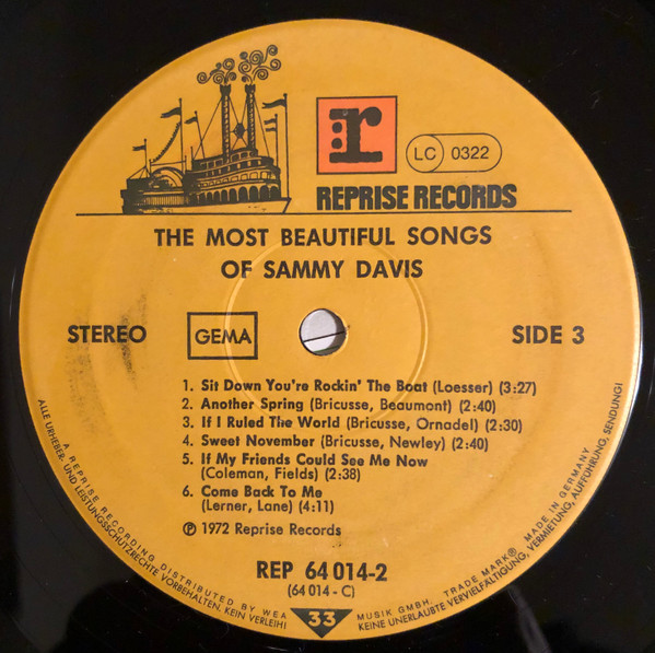 Cover zu Sammy Davis Jr. - The Most Beautiful Songs Of Sammy Davis | Vinyl | Jazz, Pop | Germany