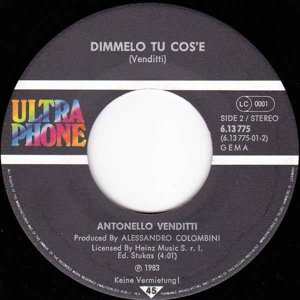 Cover zu Antonello Venditti - Torino | 1983 | Vinyl | Rock | Germany Schallplatten Ankauf