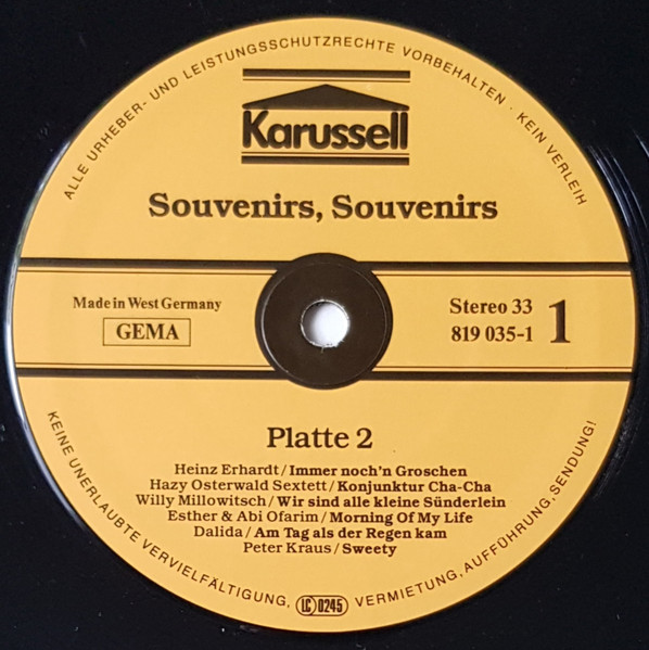 Cover zu Various - Souvenirs, Souvenirs | Vinyl | Rock, Pop | Germany