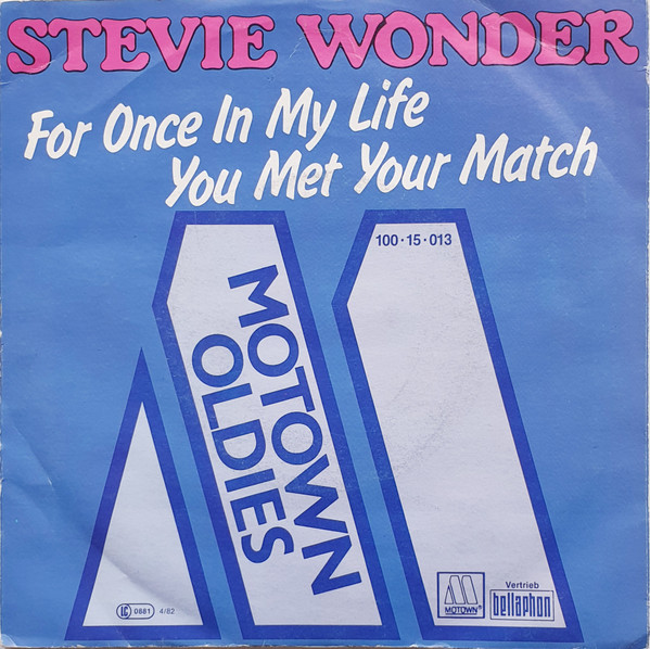 Cover zu Stevie Wonder - For Once In My Life / You Met Your Match | 1982 | Vinyl | Funk / Soul | Germany Schallplatten Ankauf