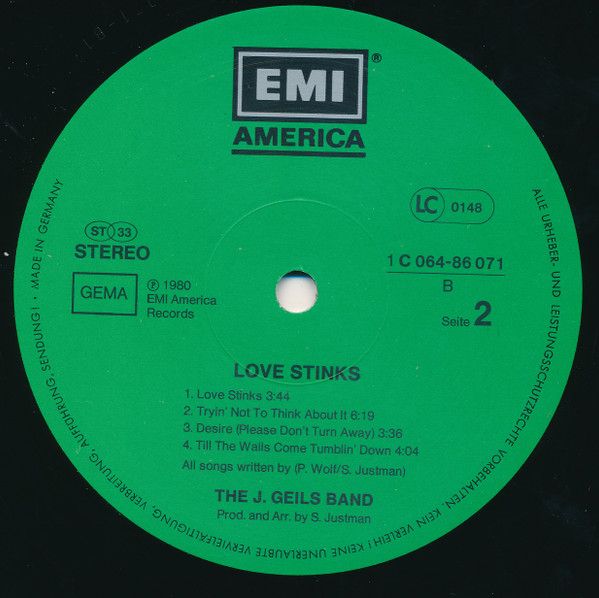 Cover zu The J. Geils Band - Love Stinks | 1980 | Vinyl | Rock | Germany