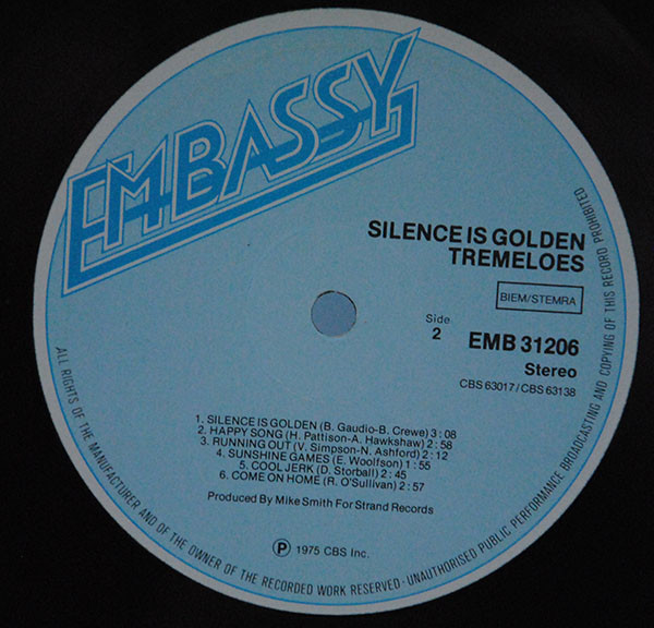 Cover zu The Tremeloes - Silence Is Golden | 1975 | Vinyl | Rock | Netherlands Schallplatten Ankauf