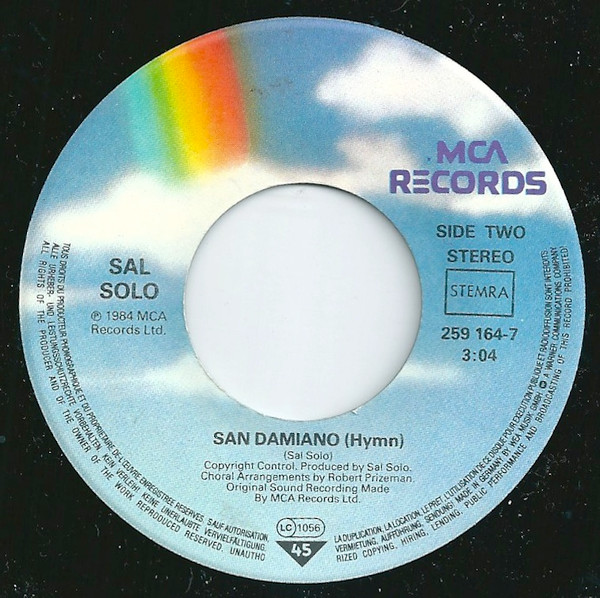 Cover zu Sal Solo - San Damiano (Heart And Soul) | 1984 | Vinyl | Electronic | Netherlands