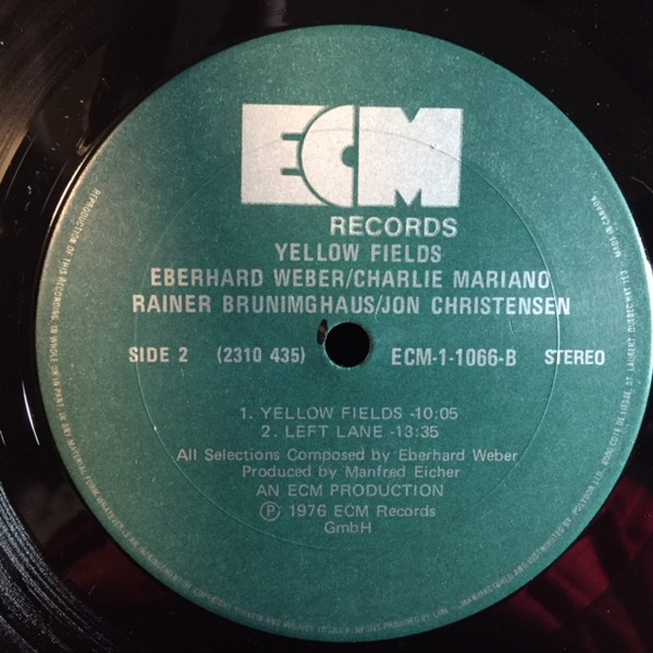Cover zu Eberhard Weber - Yellow Fields | 1976 | Vinyl | Jazz | Canada Schallplatten Ankauf