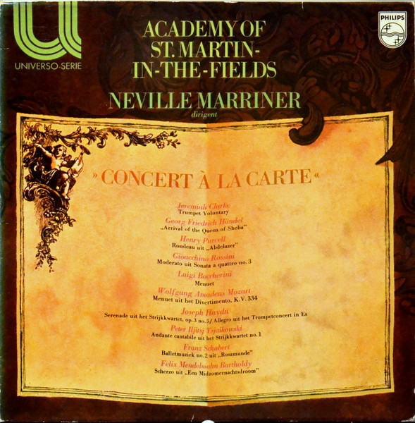 Cover zu The Academy Of St. Martin-in-the-Fields, Sir Neville Marriner - Concert À La Carte | Vinyl | Classical | Netherlands Schallplatten Ankauf
