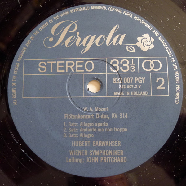 Cover zu Wolfgang Amadeus Mozart - Flötenkonzerte G-dur, KV 313 Und D-dur, KV 314 | Vinyl | Classical | Germany Schallplatten Ankauf