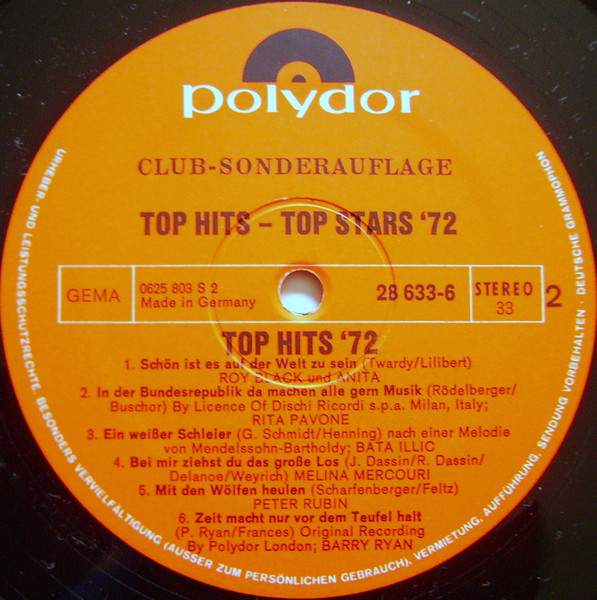 Cover zu Various - Top Hits - Top Stars '72 | Vinyl | Rock, Funk / Soul, Pop, Folk, World, & Country | Germany Schallplatten Ankauf