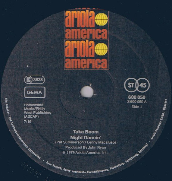 Cover zu Taka Boom - Night Dancin' | 1979 | Vinyl | Funk / Soul | Germany