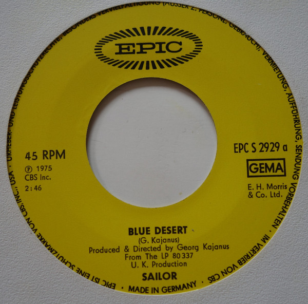 Cover zu Sailor - Blue Desert | 1975 | Vinyl | Pop | Germany