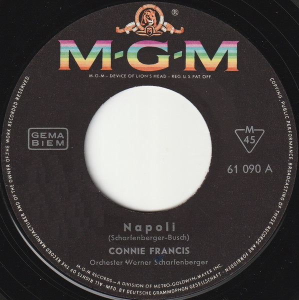 Cover zu Connie Francis - Napoli | 1964 | Vinyl | Pop | Germany Schallplatten Ankauf