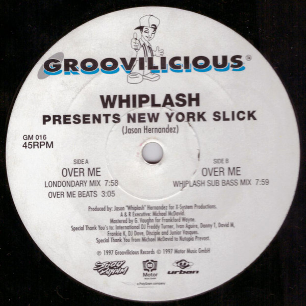Cover zu Whiplash Presents New York Slick - Over Me | 1997 | Vinyl | Electronic | Germany