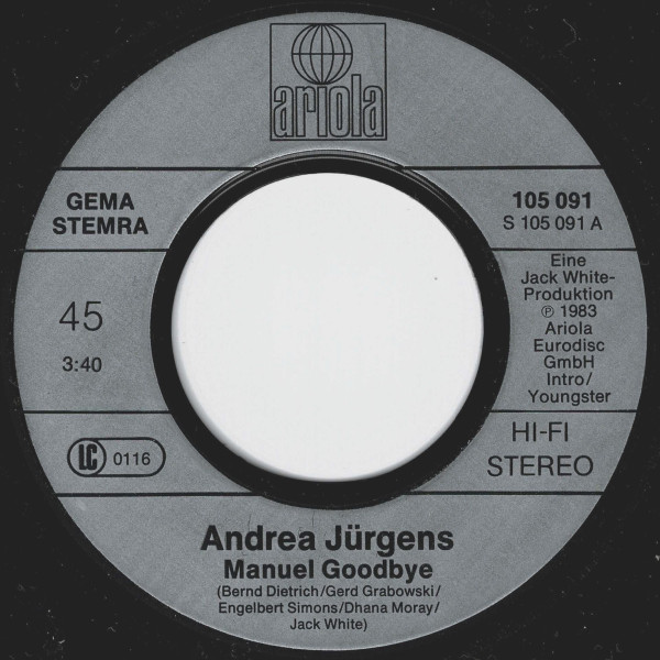 Cover zu Andrea Jürgens - Manuel Goodbye | 1983 | Vinyl | Pop | Europe