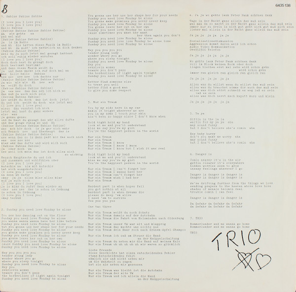 Cover zu Trio - Trio | 1982 | Vinyl, LP, Album, Stereo, Reissue | Electronic, Rock | Germany