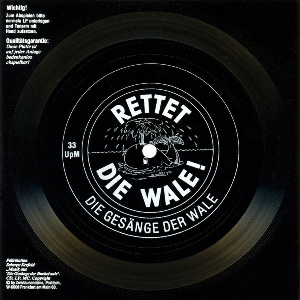 Cover zu Whales (6) - Rettet Die Wale! - Die Gesänge Der Wale | 1991 | Vinyl | Non-Music | Germany Schallplatten Ankauf