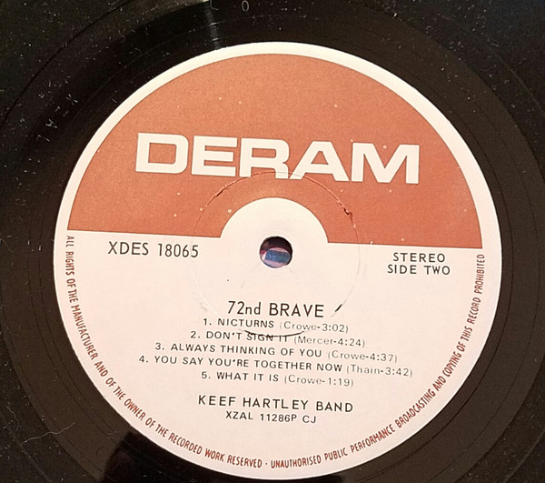 Cover zu The Keef Hartley Band - Seventy Second Brave | 1972 | Vinyl | Rock | US