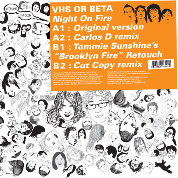 Cover zu VHS Or Beta - Night On Fire | 2005 | Vinyl | Electronic, Rock | France Schallplatten Ankauf