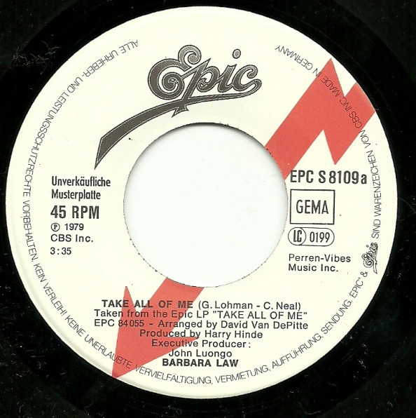 Cover zu Barbara Law - Take All Of Me | 1979 | Vinyl | Electronic | Germany Schallplatten Ankauf