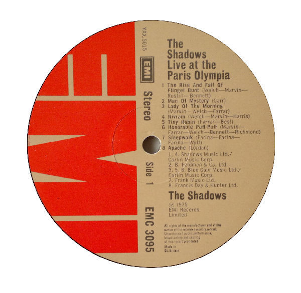 Cover zu The Shadows - Live At The Paris Olympia | 1975 | Vinyl | Rock | UK Schallplatten Ankauf
