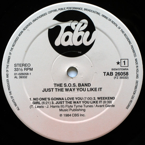 Cover zu The S.O.S. Band - Just The Way You Like It | 1984 | Vinyl | Electronic, Funk / Soul | Europe
